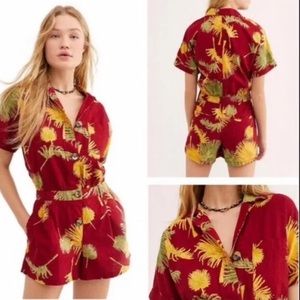 Free People Maroon Button Down Playsuit BRAND NEW!